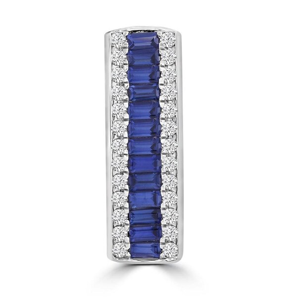 Diamond and Sapphire Pendant with 0.25ct Diamonds in 9K White Gold