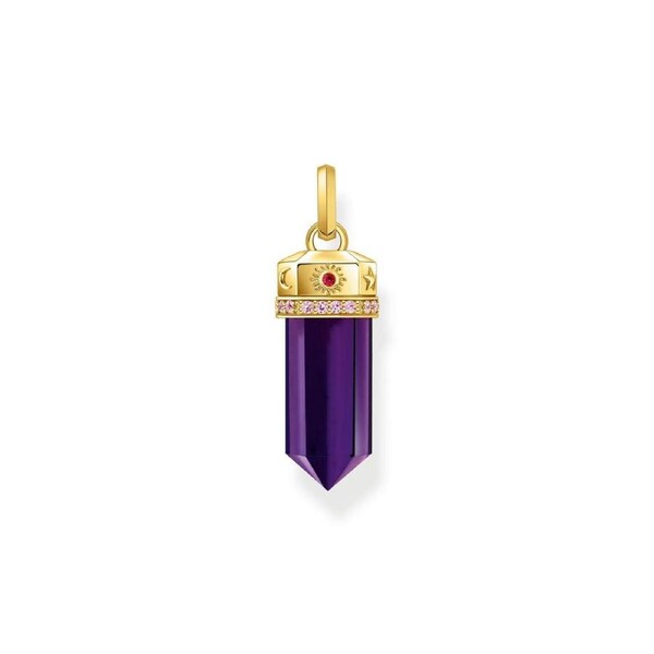 THOMAS SABO Gold Cosmic Pendant with Imitation Amethyst