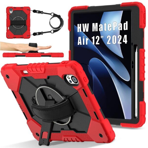 Catzon Tablet Case for Huawei MatePad Air 12In Shockproof Case with Strap-RedBlack
