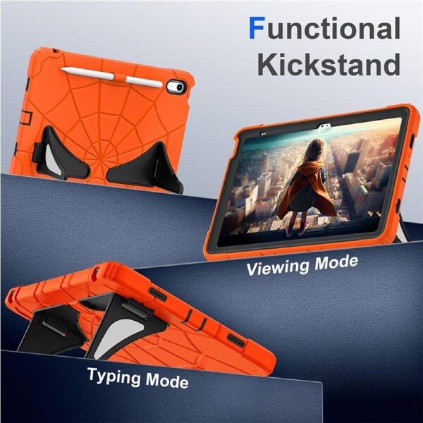 Catzon Tablet Case SpiderMan for iPad A16 11th / iPad 10th 10.9 Shockproof Case-OrangeBlack