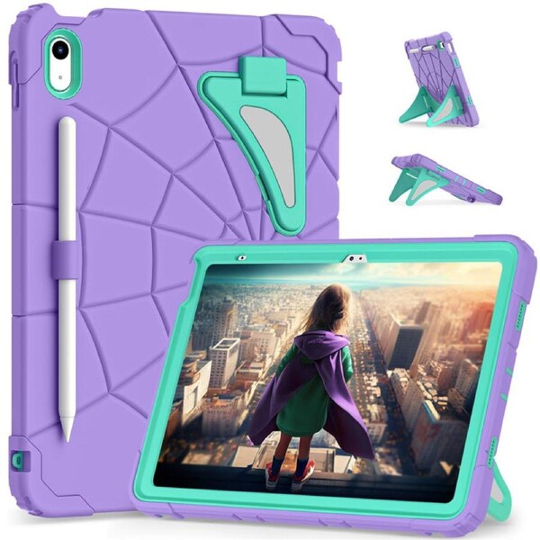 Catzon Tablet Case SpiderMan for iPad A16 11th / iPad 10th 10.9 Shockproof Case-PurpleGreen