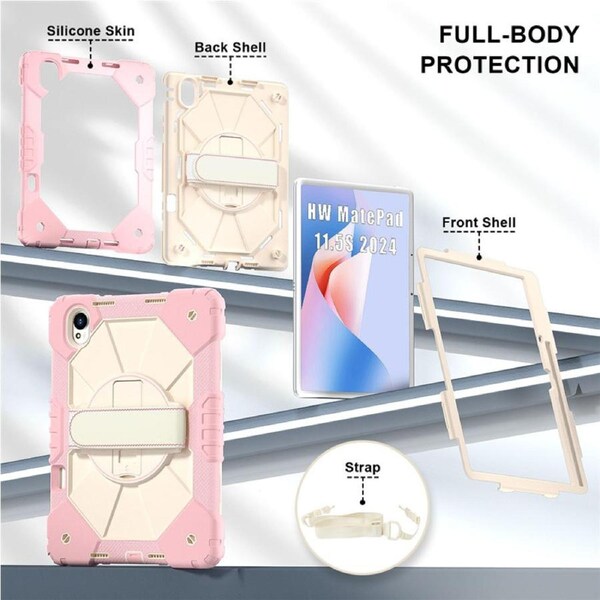 Catzon Tablet Case for Huawei MatePad 11.5s Shockproof Case with Strap-RosyGold