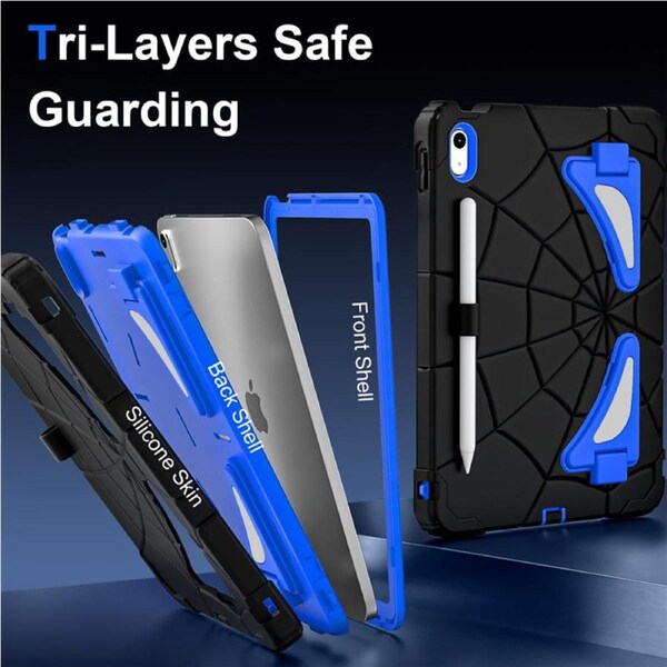 Catzon Tablet Case SpiderMan for iPad A16 11th / iPad 10th 10.9 Shockproof Case-BlackBlue