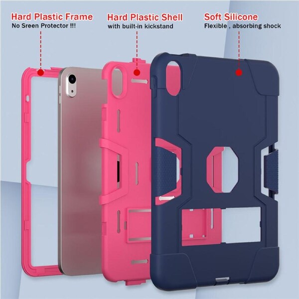 Catzon Tablet Case for iPad A16 11th / iPad 10th 10.9 Shockproof Case-NavyBlueRed