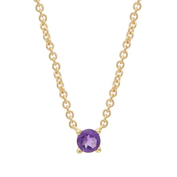 Purple Amethyst Necklace 40-45cm in 9K Yellow Gold