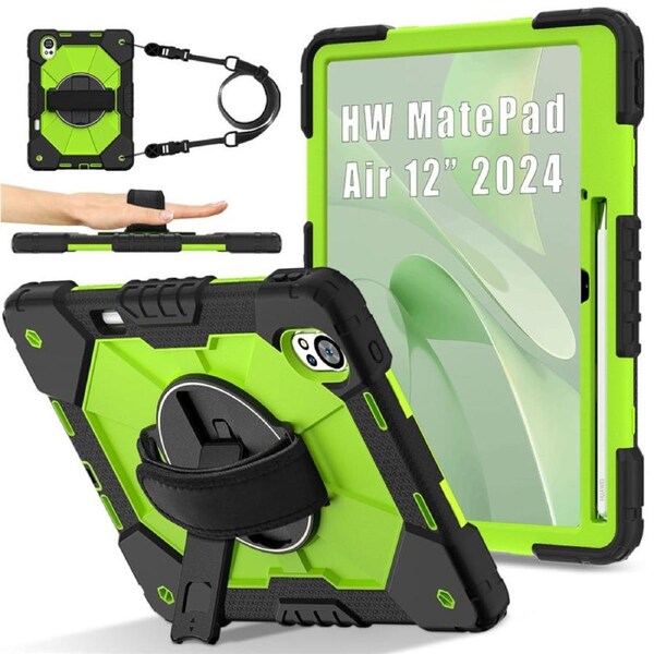 Catzon Tablet Case for Huawei MatePad Air 12In Shockproof Case with Strap-BlackYellowGreen