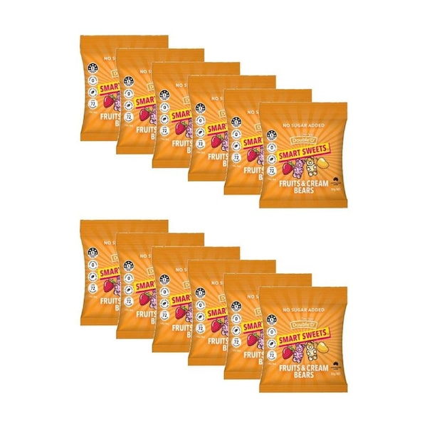 12PK DoubleD Smart Sweets Fruits n Cream 50g Candy/Lollies/Gummies