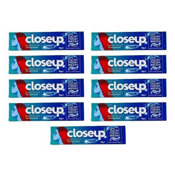 [9 Pack] Closeup Everfresh Peppermint Drops Toothpaste 90g - 12 Hour Fresh Breath with Peppermint Drops
