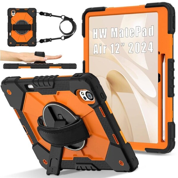 Catzon Tablet Case for Huawei MatePad Air 12In Shockproof Case with Strap-BlackOrange