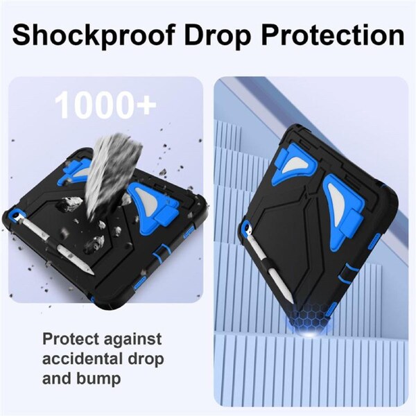 Catzon Tablet Case Panther for iPad A16 11th / iPad 10th 10.9 Shockproof Case with Strap-BlackBlue