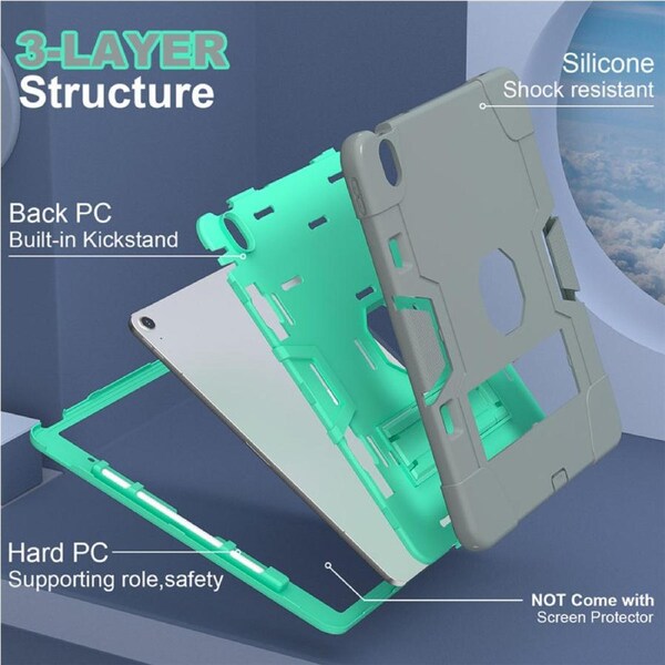 Catzon Tablet Case for iPad Air 13Inch M2 / M3 Shockproof Case-GreyMintGreen