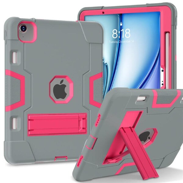 Catzon Tablet Case for iPad Air 11Inch M2 / M3 Shockproof Case-GreyRosyRed