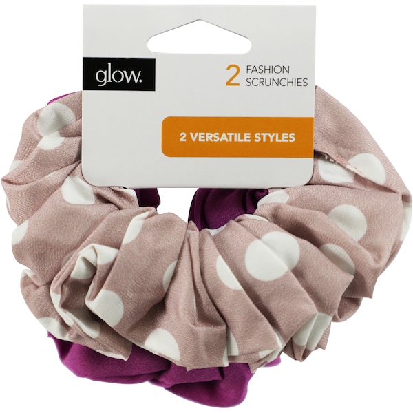 Glow Versatile Style Fashion Scrunchies Assorted 2 pack