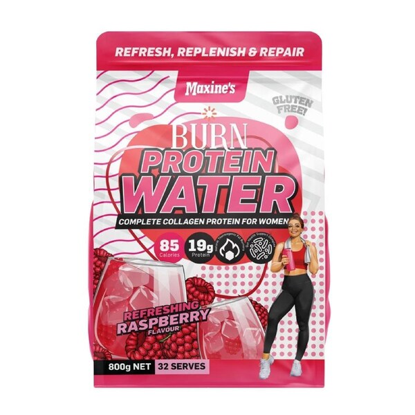 Maxines Burn Protein Water Refreshing Raspberry 800g
