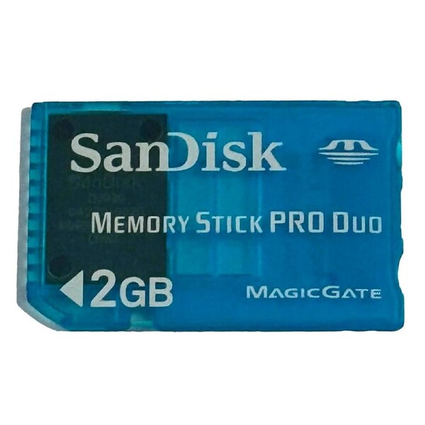 Blue Sandisk 2GB Sony PSP Memory Stick Pro Duo Memory Card Camera Memory Genuine (Preowned)