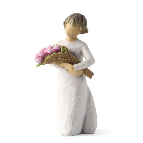 Willow Tree Bright 2026 Figurine - Bouquet of Pink Tulips Susan Lordi 28324