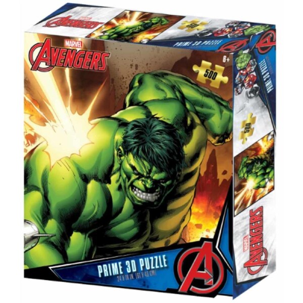 Prime3D Lenticular Marvel The Hulk 500 Piece Jigsaw Puzzle - 61x46cm