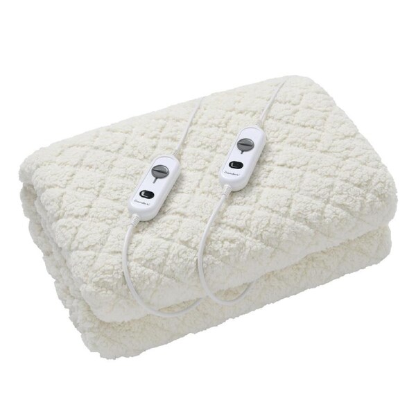 Dreamaker Pinsonic Sherpa Fleece Electric Blanket Double