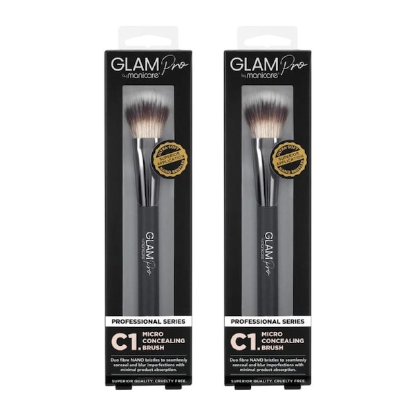 Manicare Glam Pro C1 Micro Concealing Brush - Professional Series (Pack of 2)
