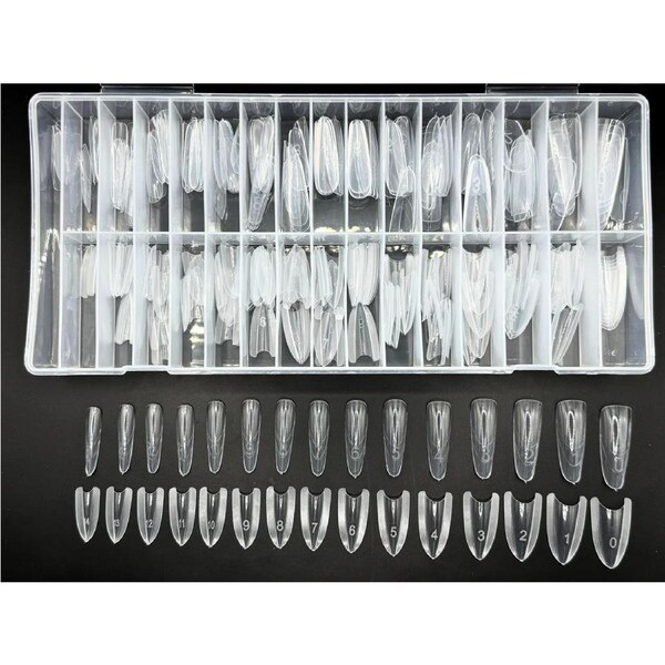 Pioneering - Sandwich Nail Mold Form Tip Full Cover Poly Tap Gel - Almond Shape