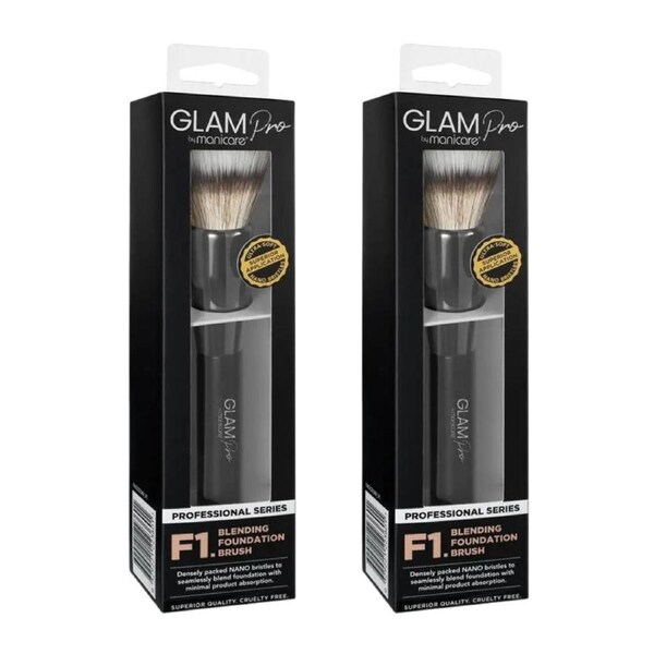 Manicare Glam Pro F1 Blending Foundation Brush - Professional Series - Pack of 2