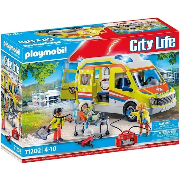Playmobil City Life Ambulance with Lights and Sound 67pc 71202