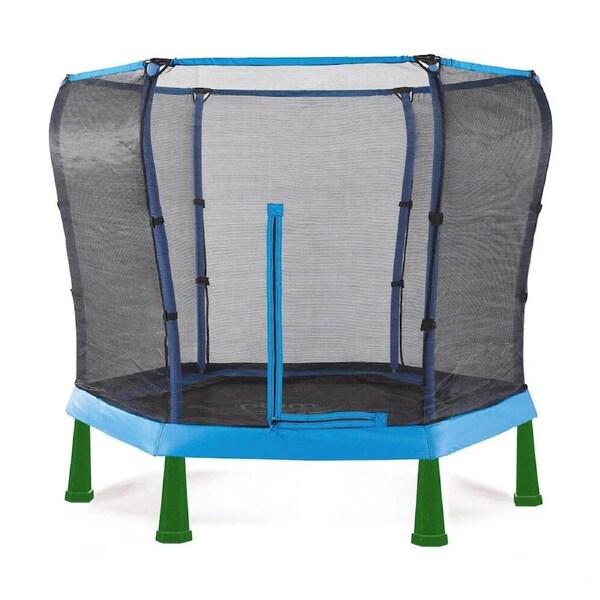Plum Play 7ft Kids Junior Trampoline - Springless with Enclosure Blue 3-7Y+