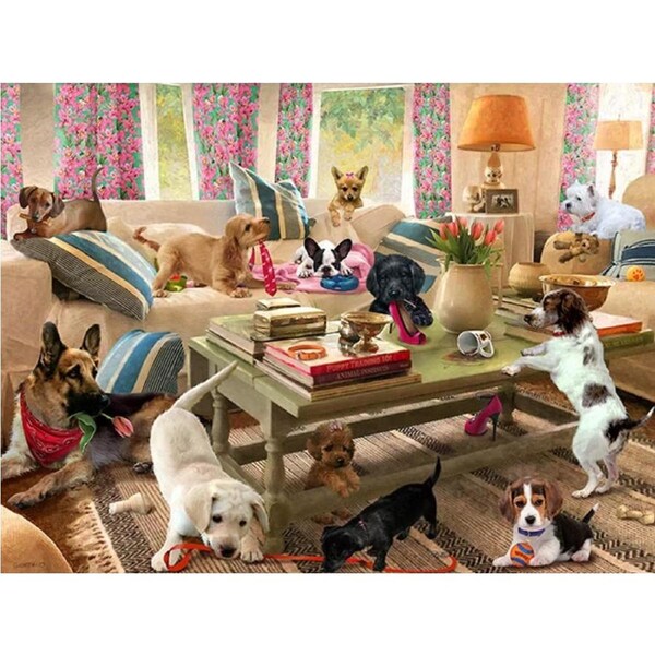 Prime3D Lenticular Giordano Dogs in the Living Room 500 Piece Jigsaw Puzzle