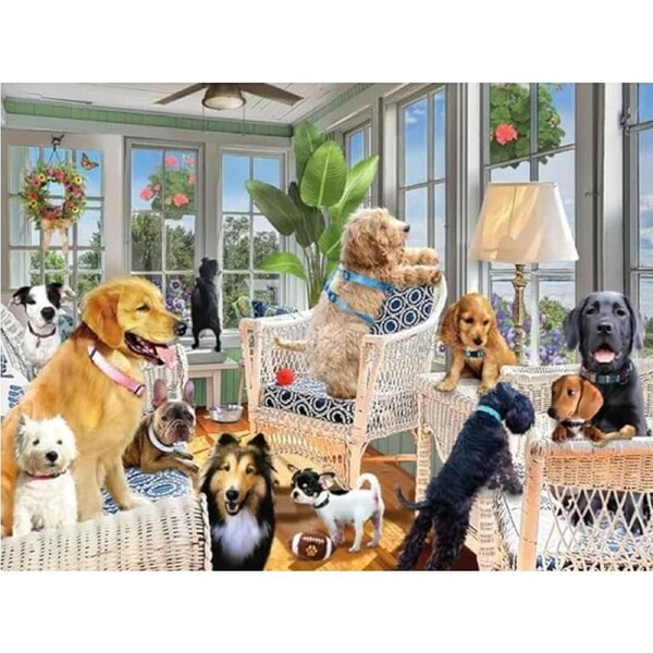 Prime3D Lenticular Giordano Dogs in the Sunroom 500 Piece Jigsaw Puzzle