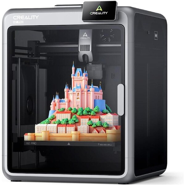 Creality K2 Pro 3D Printer, Support Multi Color 3D Printing Needs CFS, 600mm/s High-Speed Printing, Smart Auto Leveling, Active Chamber Heating, Dual AI Cameras, -Printing Size: 300 x 300 x 300mm