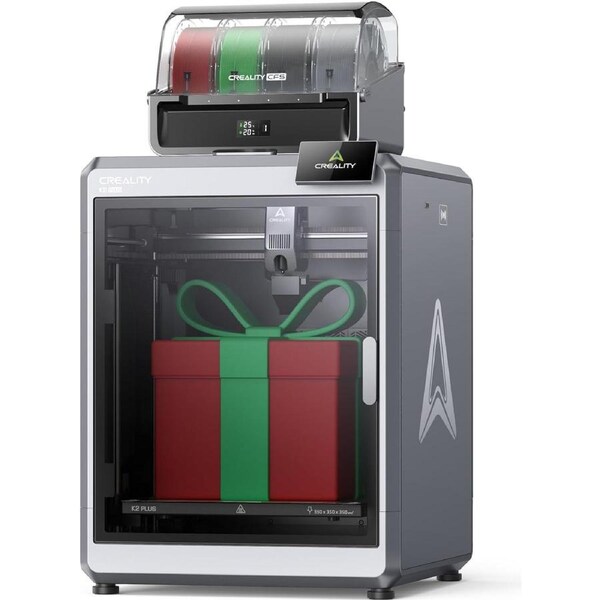 Creality K2 Plus Combo 3D Printer, Bundle with 2 units of CFS, Multicolor Printing, 600mm/s High-Speed Printing, Dual AI Cameras for Monitoring, Full-Auto Leveling-Printing Size: 350 x 350 x 350mm