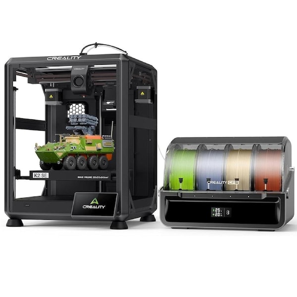 Creality K2 SE Combo 3D Printer, 500mm/s High-Speed Printing, Support Multi Color 3D Printing with CFS, Solid Metal Build, Auto Leveling, Direct Drive Extruder, Quick-Swap Nozzle, 220 x 215 x 245mm