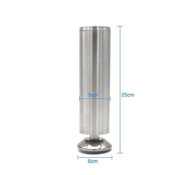 Stainless Steel Replacement Round Cupboard Table Sofa Bed Feet Furniture Legs - 4x 4 x 250mm Legs