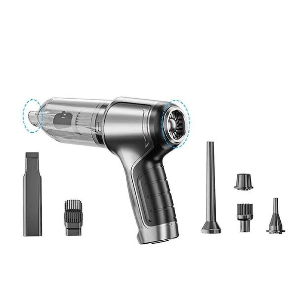 Handheld Cordless Vacuum Cleaner Home And Car Dust Blower Mini Air Duster Sliver 95000PA