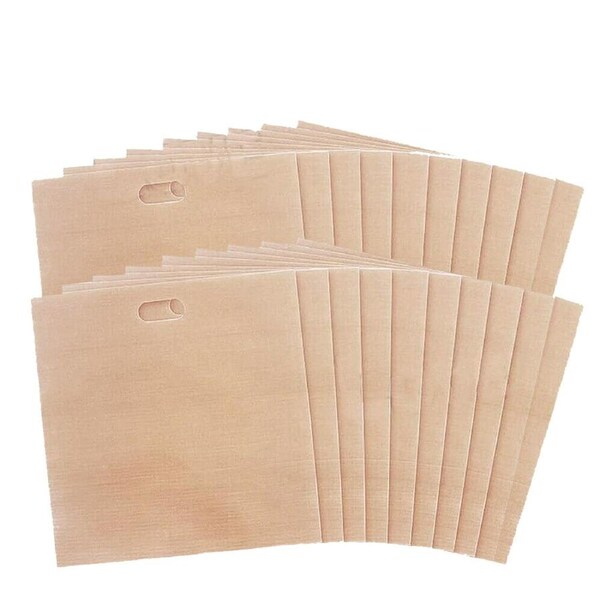 Reusable Toaster Bag Gluten Free Bread Bag Sandwich Toasting Brown Bags 20pcs