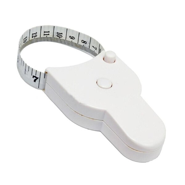 150cm Retractable Body Tape Ruler Accurate Fitness Measure Body Fat Caliper White