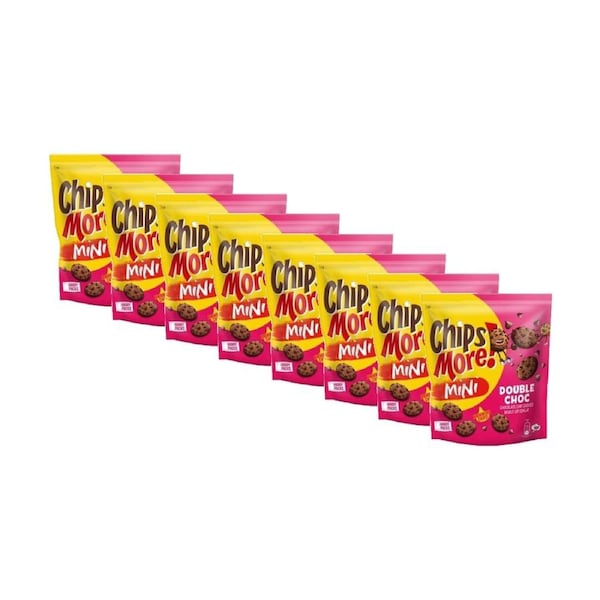 8PK Chipsmore Mini Multipack Double Chocolate Chip Cookies Biscuits 224g