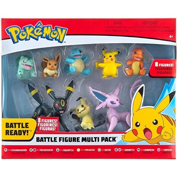 Pokemon Battle Figure Multi Pack 8-Pack (Charmander, Bulbasaur, Squirtle, , Pikachu, Umbreon,