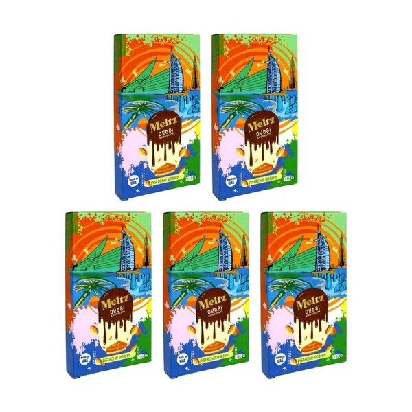 5PK Meltz Dubai Chocolate Block Pistachio & Vanilla Knafeh Flavoured 145g