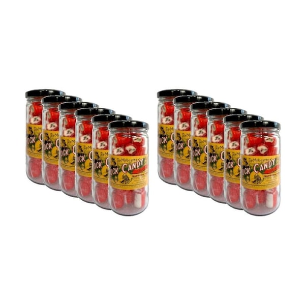 12PK Melbourne Rock Candy Tradition Hard Boiled Sweets Lollies Cherry