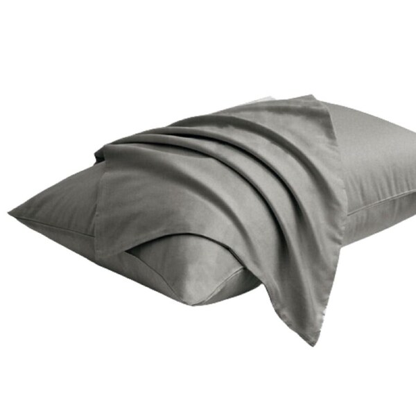 54x94cm 2x Pure Cotton King Size Pillow Case Grey
