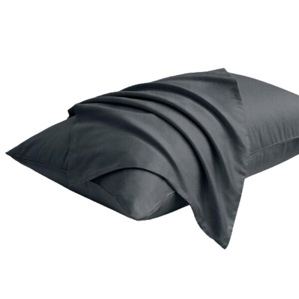 54x94cm 2x Pure Cotton King Size Pillow Case Black