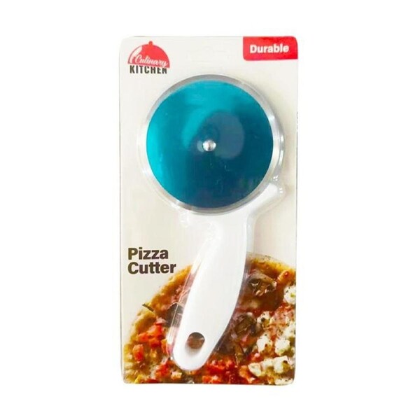 Culinary Kitchen Plastic Pizza Cutter Cooking Utensil White/Blue
