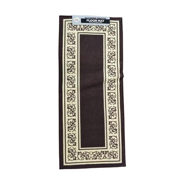 Braz Outdoor Indoor Non Slip Latex Leaf Border Floormat Rug 50x120cm Assorted