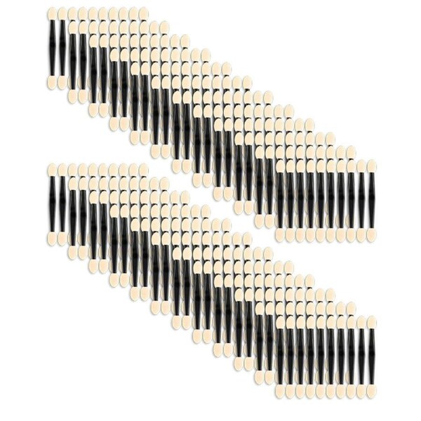 24PK Braz Dual-Ended Sponge Applicators Disposable Makeup Tips Black