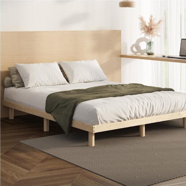 Oikiture Bed Frame Queen Double King Single Wooden Base Bed Platform Double