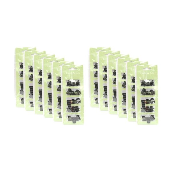 12x 15pc Lola & Co Mini Hair Clip Set Women's Accessories Assorted