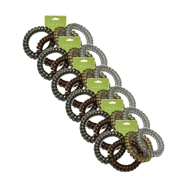 6x 4pc Lola & Co Spiral Anti Kink Hair Tie Set Women's Accessories Assorted