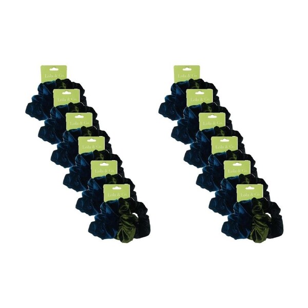 12x 3pc Lola & Co Velvet Scrunchies Set Women's Hair Accessories Assorted