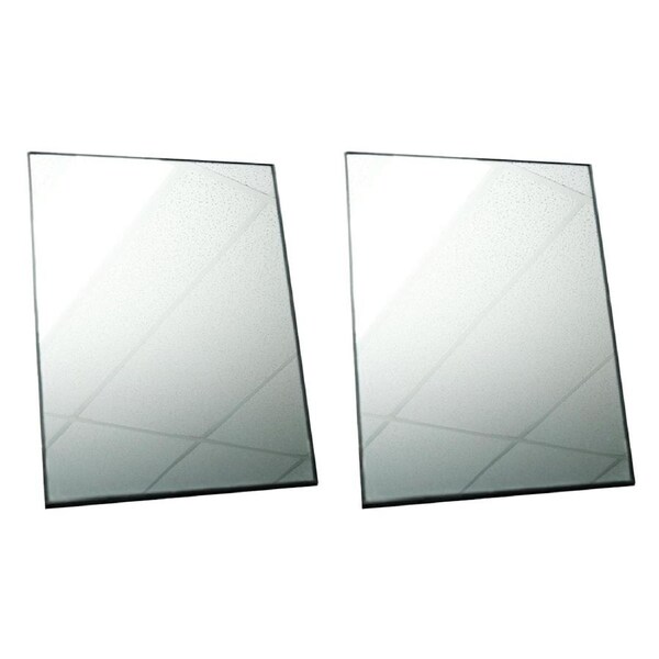 2PK Braz A4 Desk Makeup Mirror W/ Metal Stand Black Frame